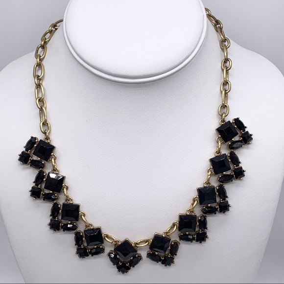 J. Crew Jewelry - J. Crew Black Faceted Gold Necklace